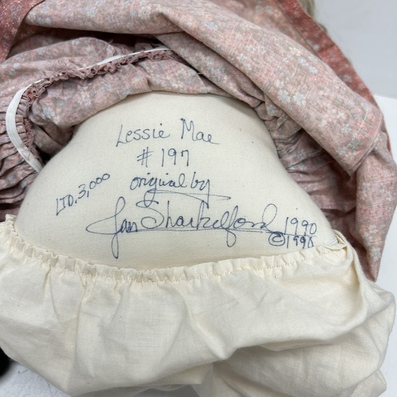 Vintage 1990 Original Jan Shackelford "Lessie Mae" Doll 24in Signed Numbered - Picture 10 of 14